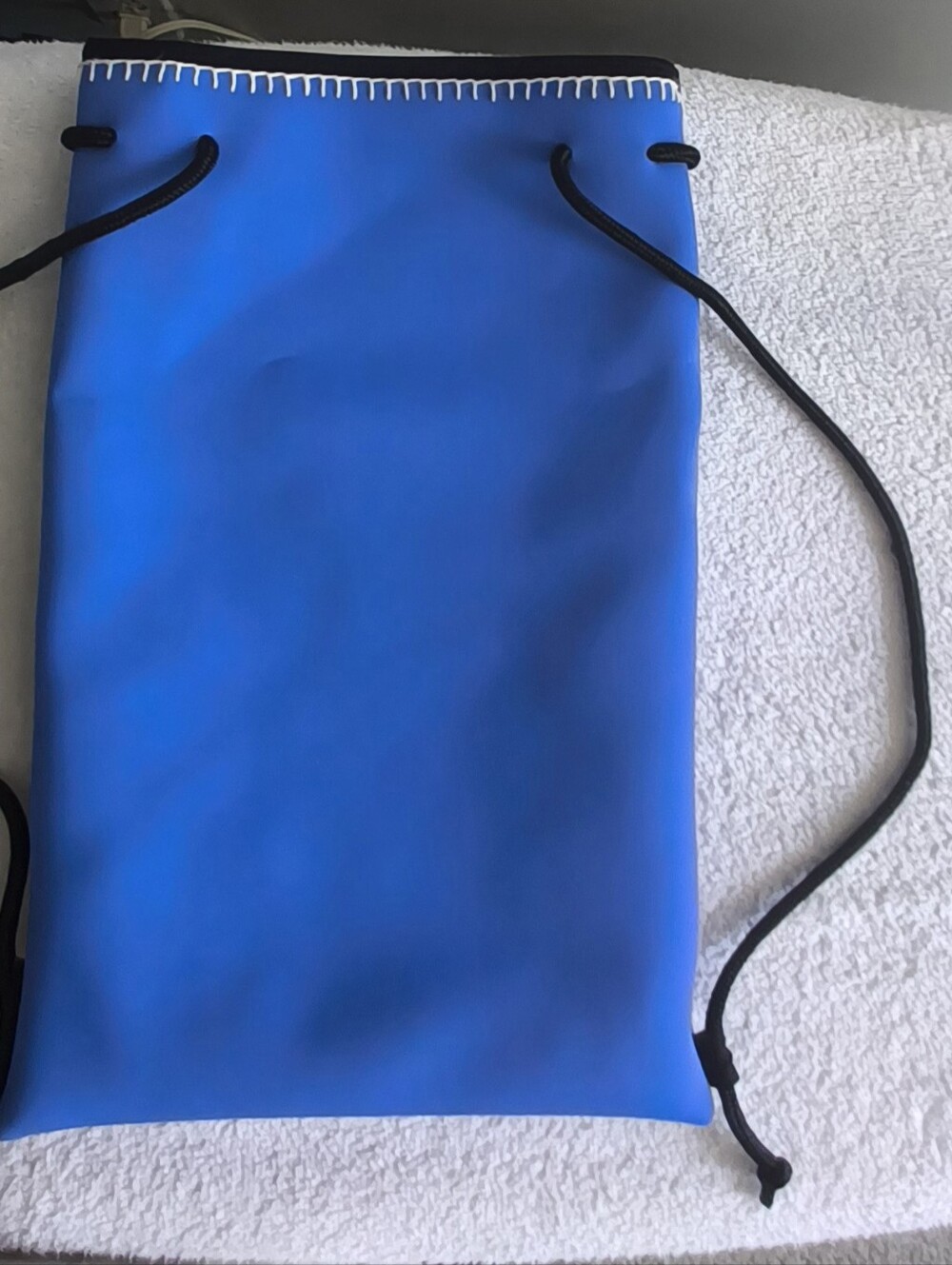Bright Blue Neoprene Drawstring Backpack - Picture 2 of 4